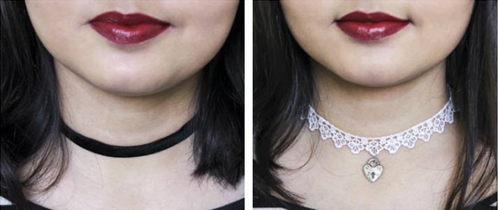 girl wearing DIY choker