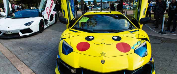 lamborghini with pikachu paint