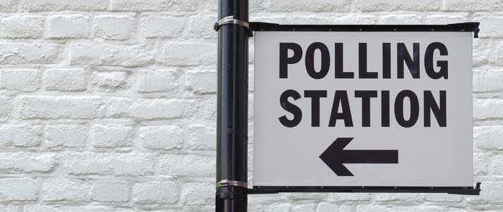 Polling station sign